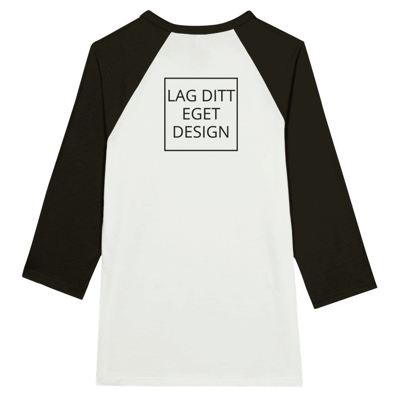 Unisex-raglan-T-shirt med 3/4-ärmar – skapa din unika design