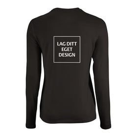 Designa din egen figurnära långärmad T-shirt för kvinnor med eget tryck