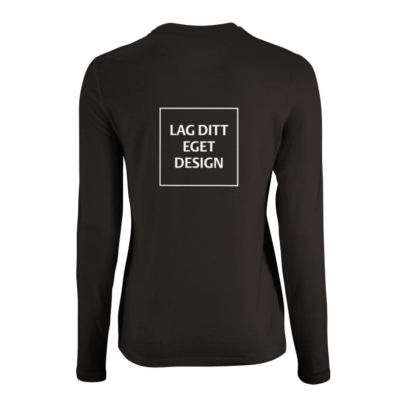 Designa din egen figurnära långärmad T-shirt för kvinnor med eget tryck