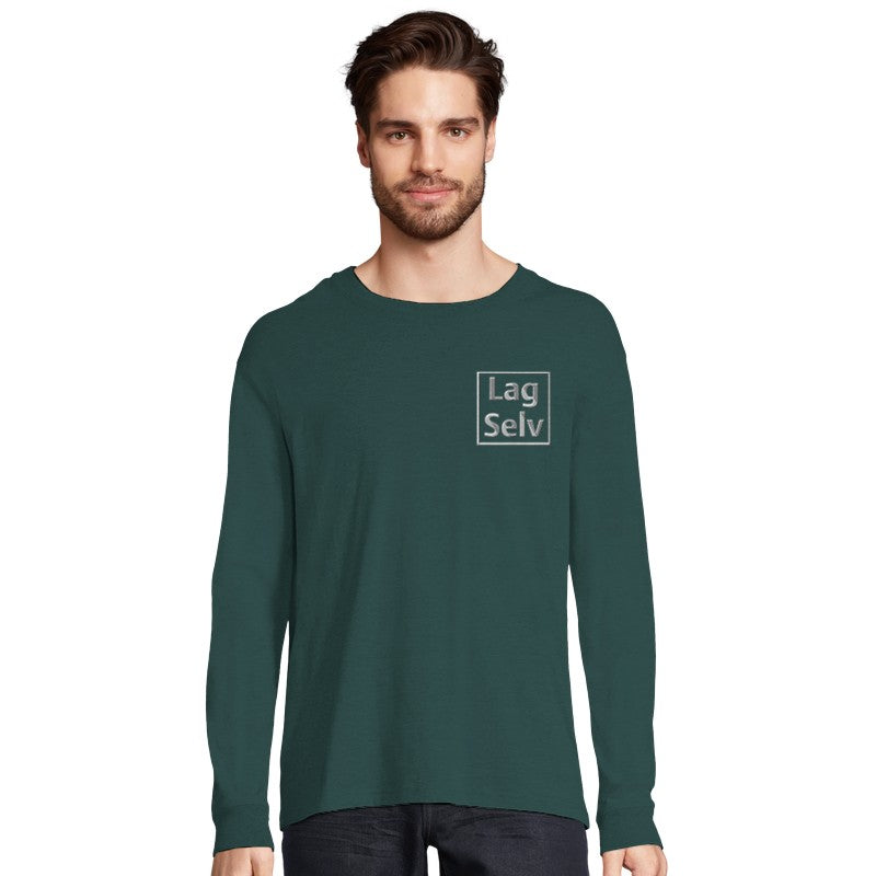 Designa din egen ekologiska långärmade t-shirt med personligt broderi