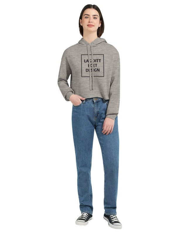 Kort damhoodie med eget tryck | Skapa din unika stil