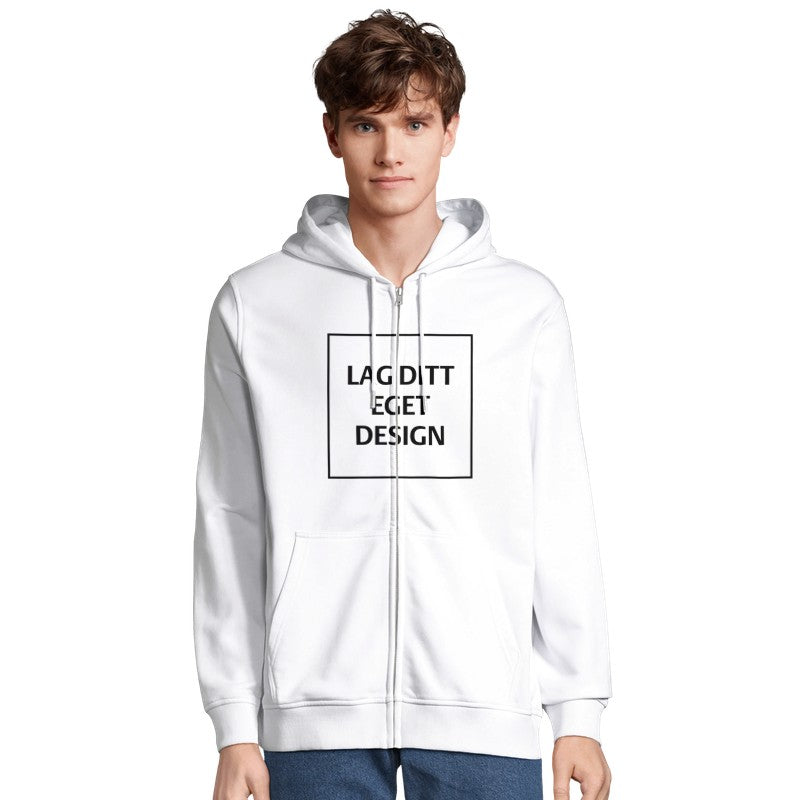 Ekologisk hoodie med dragkedja och eget tryck | Unisexhoodie med dragkedja