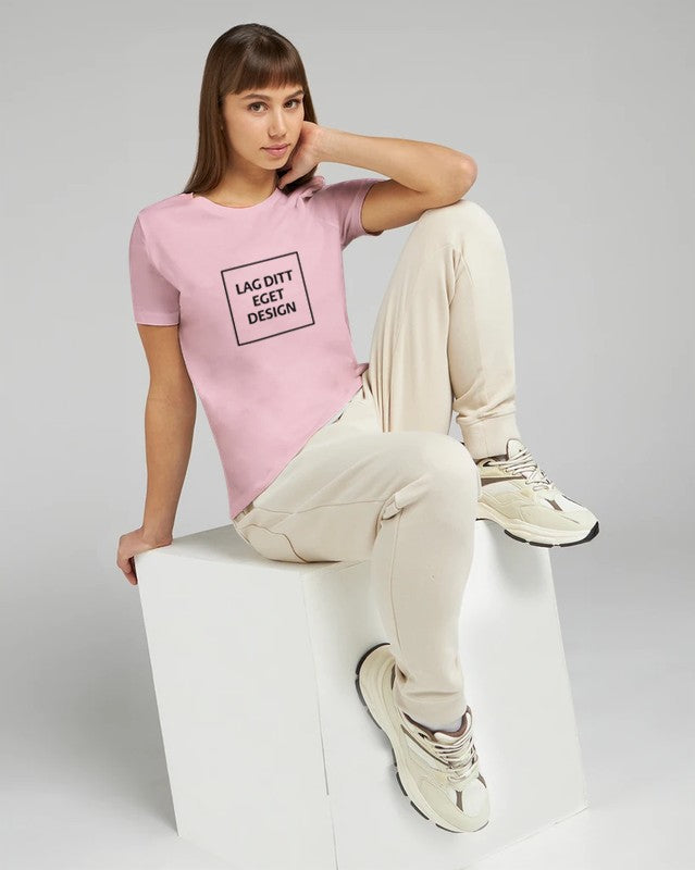 Avslappnad dam-t-shirt | Eget tryck