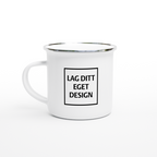 Vit emaljmugg | Designa din egen