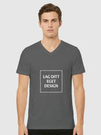 Designa din egen unisex-t-shirt med V-ringning och eget tryck