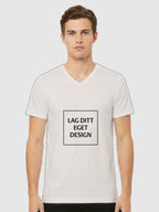 Designa din egen unisex-t-shirt med V-ringning och eget tryck