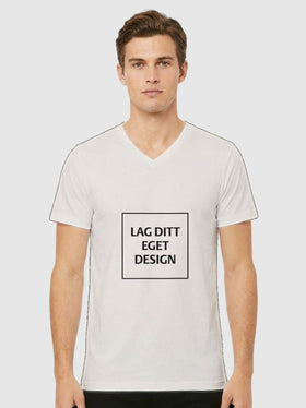 Designa din egen unisex-t-shirt med V-ringning och eget tryck