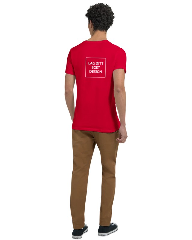 Designa din egen premium unisex-t-shirt med V-ringning och eget tryck