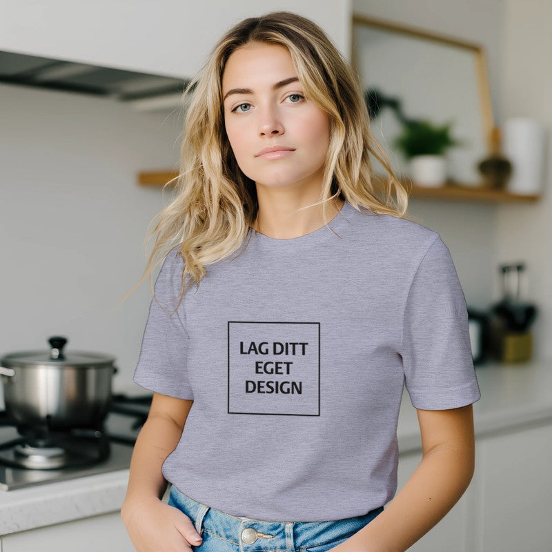 Premium unisex-t-shirt med rund hals | Designa din egen med eget tryck