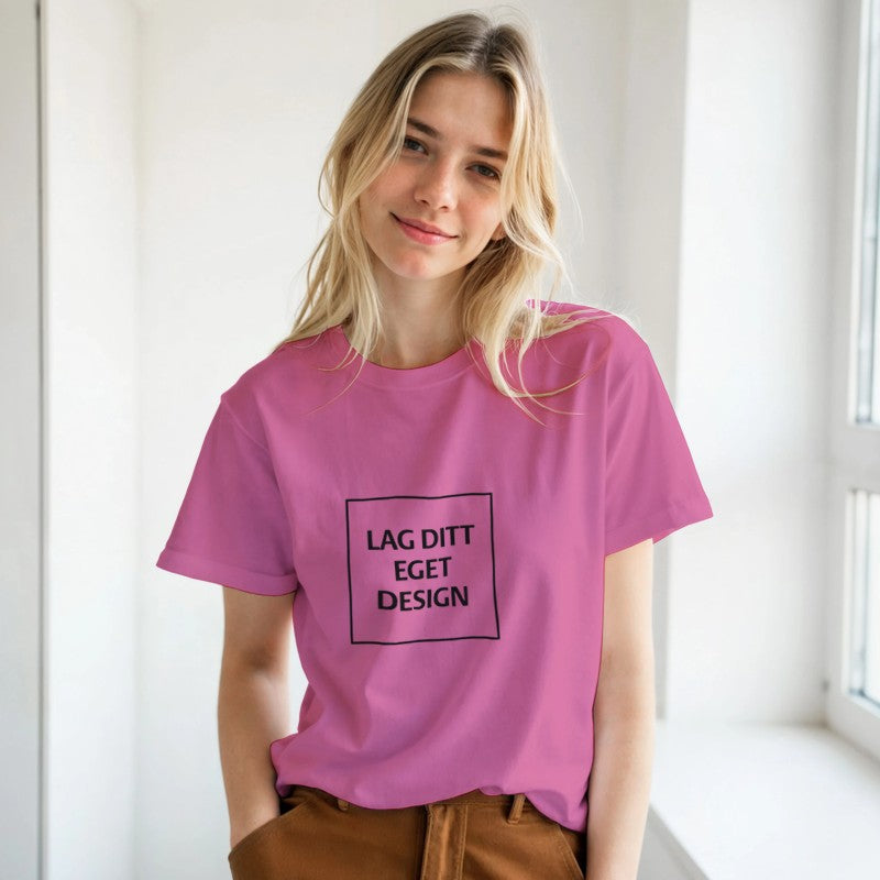 Klassisk unisex-t-shirt med rund hals för eget tryck | Designa din egen t-shirt