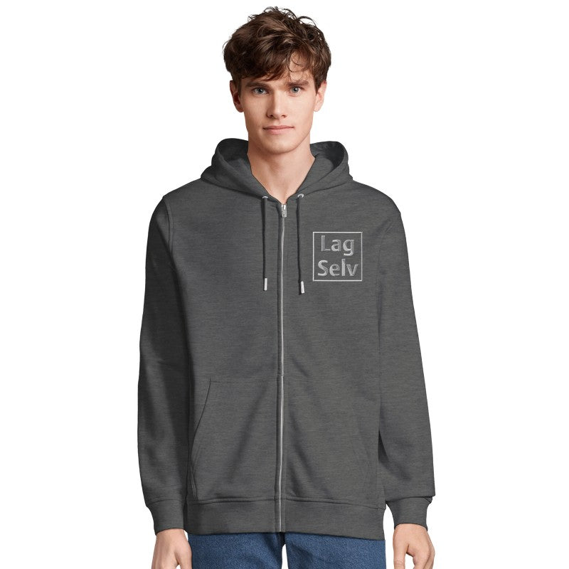 Ekologisk unisex-hoodie med dragkedja | Personligt broderi