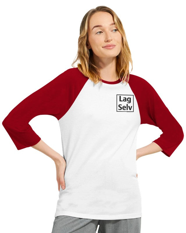Skapa din egen unisex-raglant-shirt med 3/4-ärmar | Med eget broderi