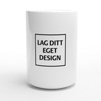 Personlig vit keramikkopp | Eget tryck