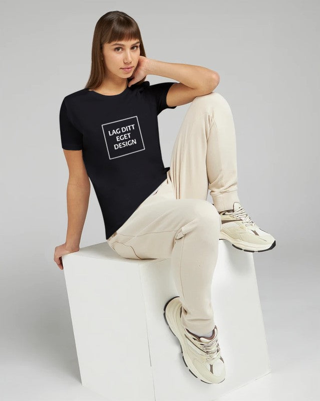 Avslappnad dam-t-shirt | Eget tryck
