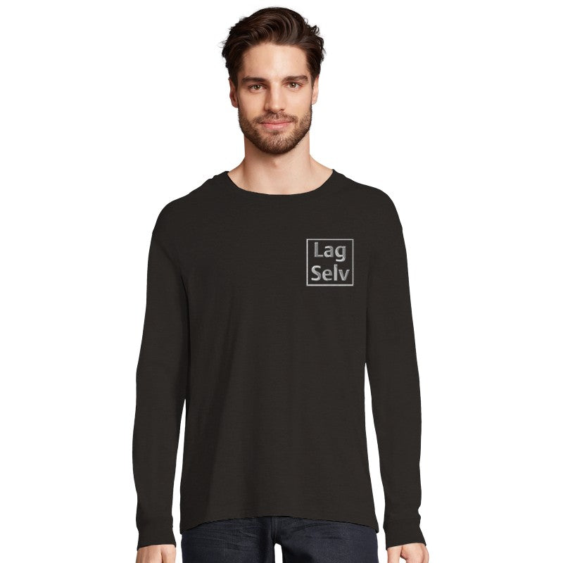 Designa din egen ekologiska långärmade t-shirt med personligt broderi