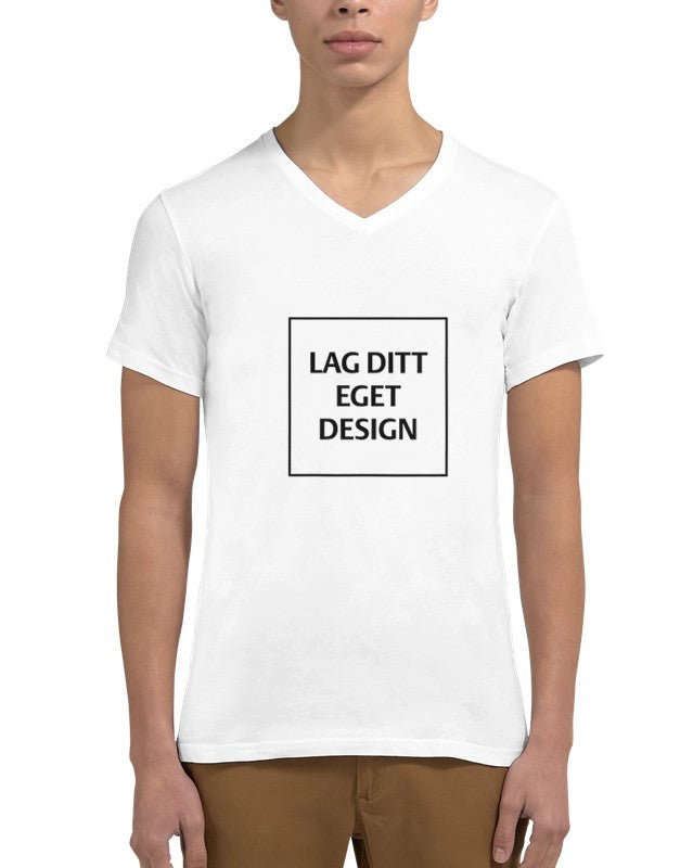 Designa din egen premium unisex-t-shirt med V-ringning och eget tryck