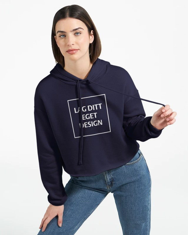 Kort damhoodie med eget tryck | Skapa din unika stil
