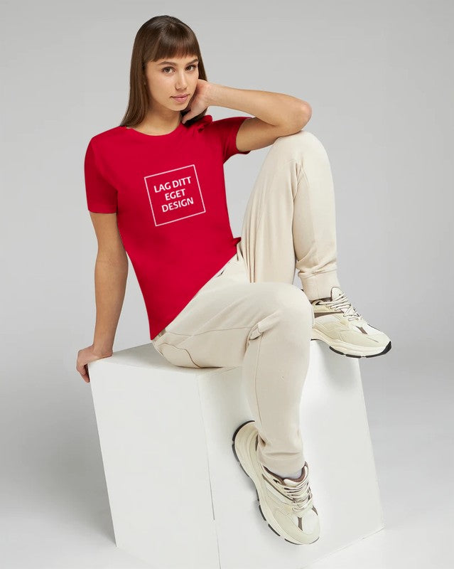 Avslappnad dam-t-shirt | Eget tryck
