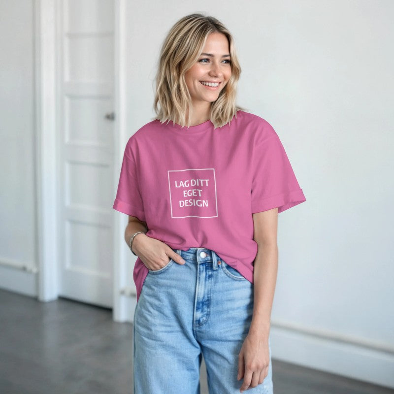 Designa din egen t-shirt med tryck | Robust unisextröja med rund hals