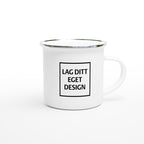 Vit emaljmugg | Designa din egen
