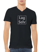 Designa din egen premium-unisex-T-shirt med V-ringning och personligt broderi