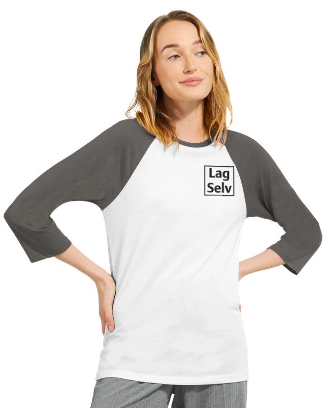 Skapa din egen unisex-raglant-shirt med 3/4-ärmar | Med eget broderi
