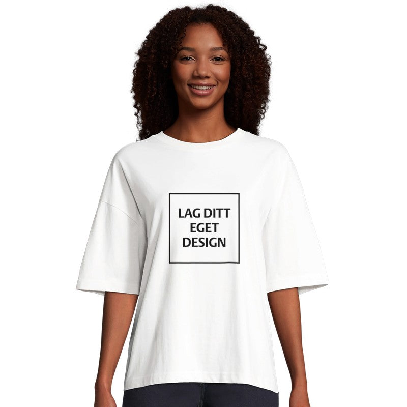 Ekologisk oversized-T-shirt för kvinnor | designa din egen T-shirt med tryck