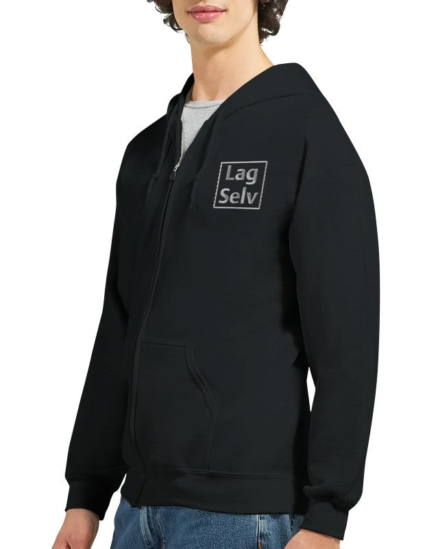 Designa din egen hoodie med broderi – Klassisk unisex-hoodie med dragkedja