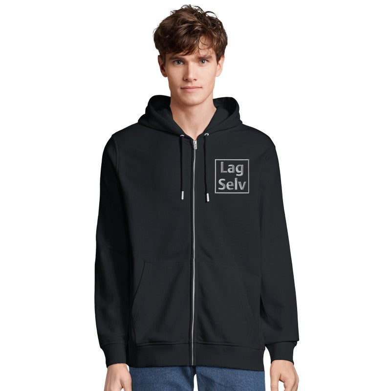 Ekologisk unisex-hoodie med dragkedja | Personligt broderi