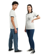 Unisex ringad T-shirt med eget tryck