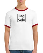 Unisex-ringer-T-shirt med broderi – designa din egen