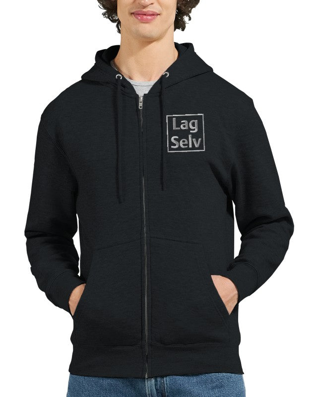 Designa din egen premium-unisex-hoodie med personligt broderi