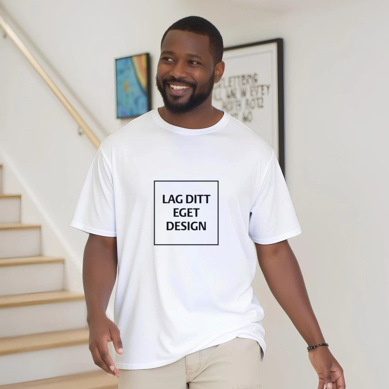 Klassisk unisex-t-shirt med rund hals för eget tryck | Designa din egen t-shirt