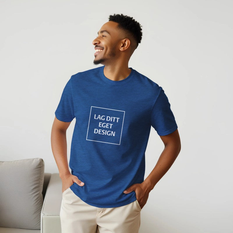 Klassisk unisex-t-shirt med rund hals för eget tryck | Designa din egen t-shirt