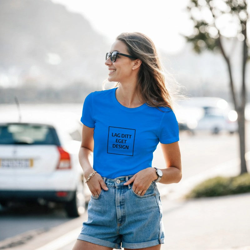 Klassisk dam-t-shirt | Designa din egen med eget tryck