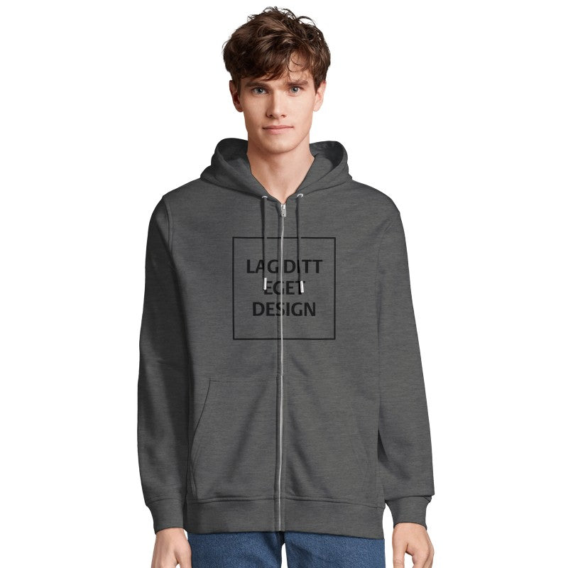 Ekologisk hoodie med dragkedja och eget tryck | Unisexhoodie med dragkedja