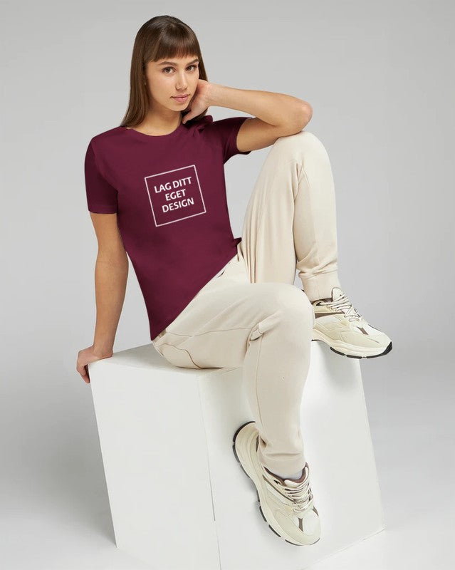 Avslappnad dam-t-shirt | Eget tryck