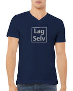 Designa din egen premium-unisex-T-shirt med V-ringning och personligt broderi