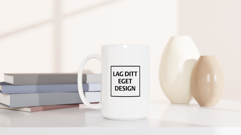 Personlig vit keramikkopp | Eget tryck