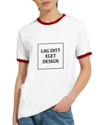 Unisex ringad T-shirt med eget tryck