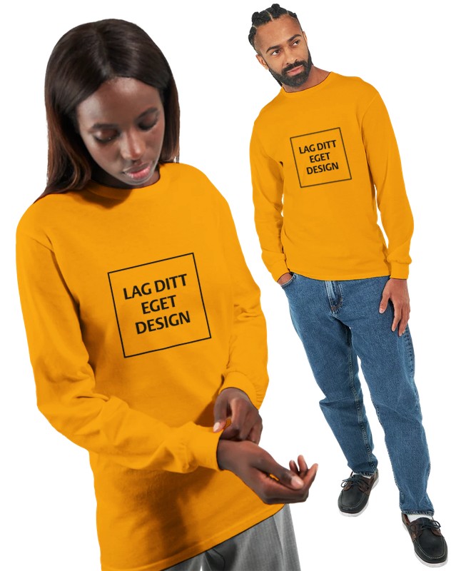 Klassisk långärmad T-shirt med eget tryck – designa din personliga stil