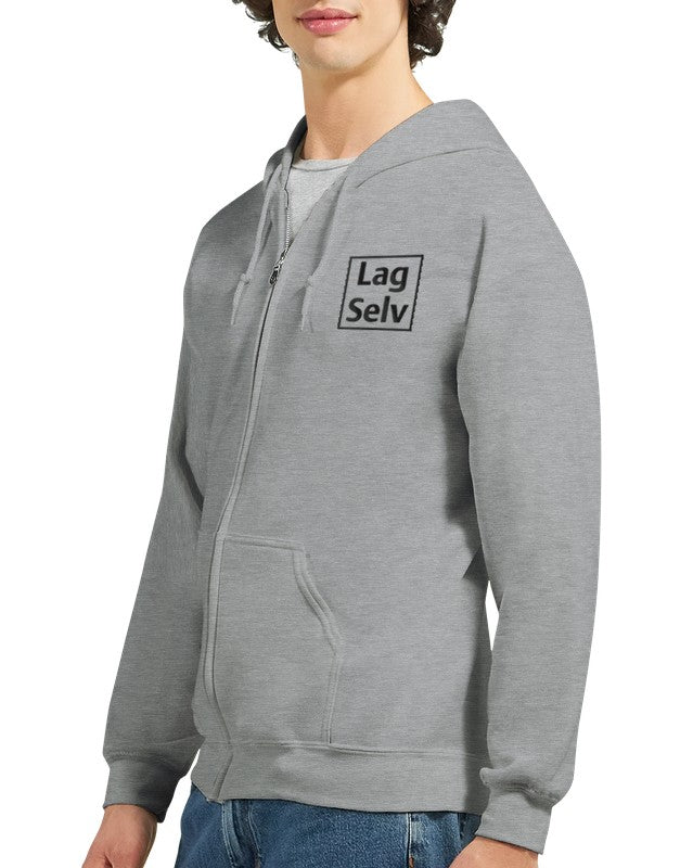 Designa din egen hoodie med broderi – Klassisk unisex-hoodie med dragkedja