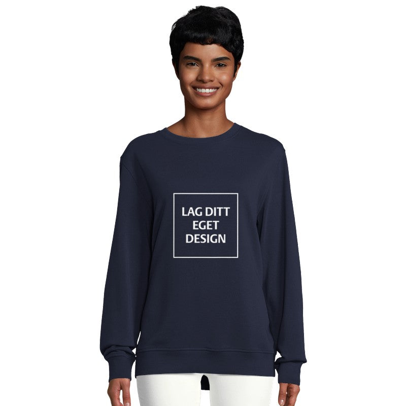 Ekologisk unisex-tröja med eget tryck | Designa din egen sweatshirt med rund hals