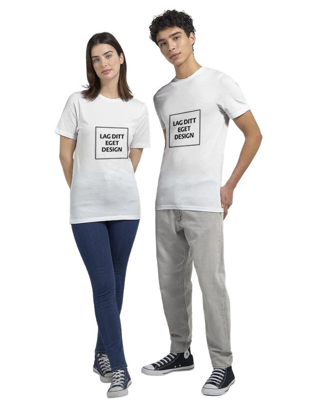 Designa din egen polycotton-unisex-T-shirt med tryck – personlig stil och komfort