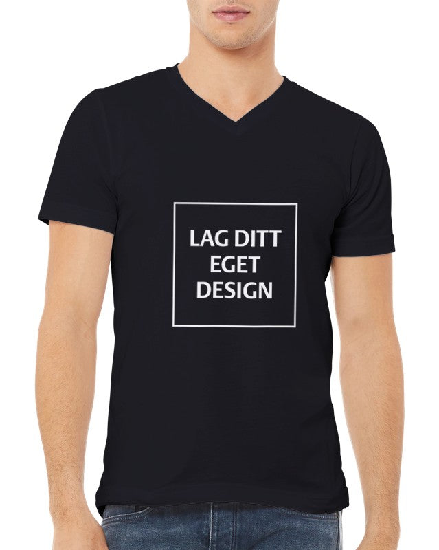 Designa din egen premium unisex-t-shirt med V-ringning och eget tryck