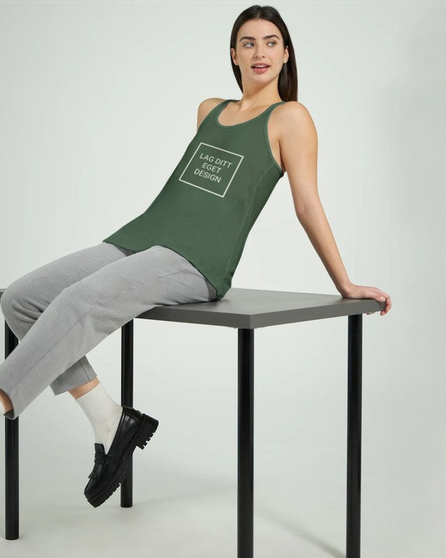 Designa din egen flowy racerback-topp med personligt tryck | linne för damer