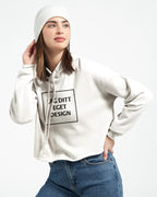 Kort damhoodie med eget tryck | Skapa din unika stil