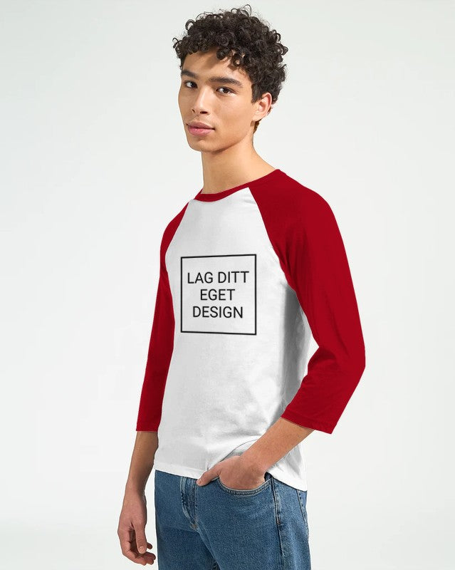Unisex-raglan-T-shirt med 3/4-ärmar – skapa din unika design