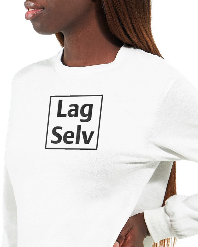 Personlig unisex-långärmad t-shirt med broderi – Designa din egen