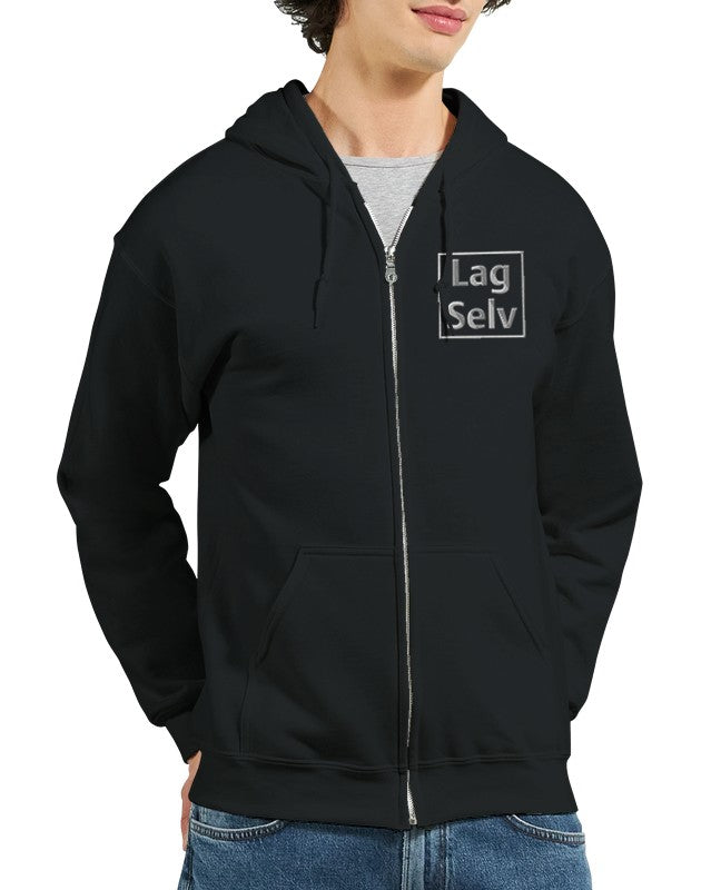 Designa din egen hoodie med broderi – Klassisk unisex-hoodie med dragkedja